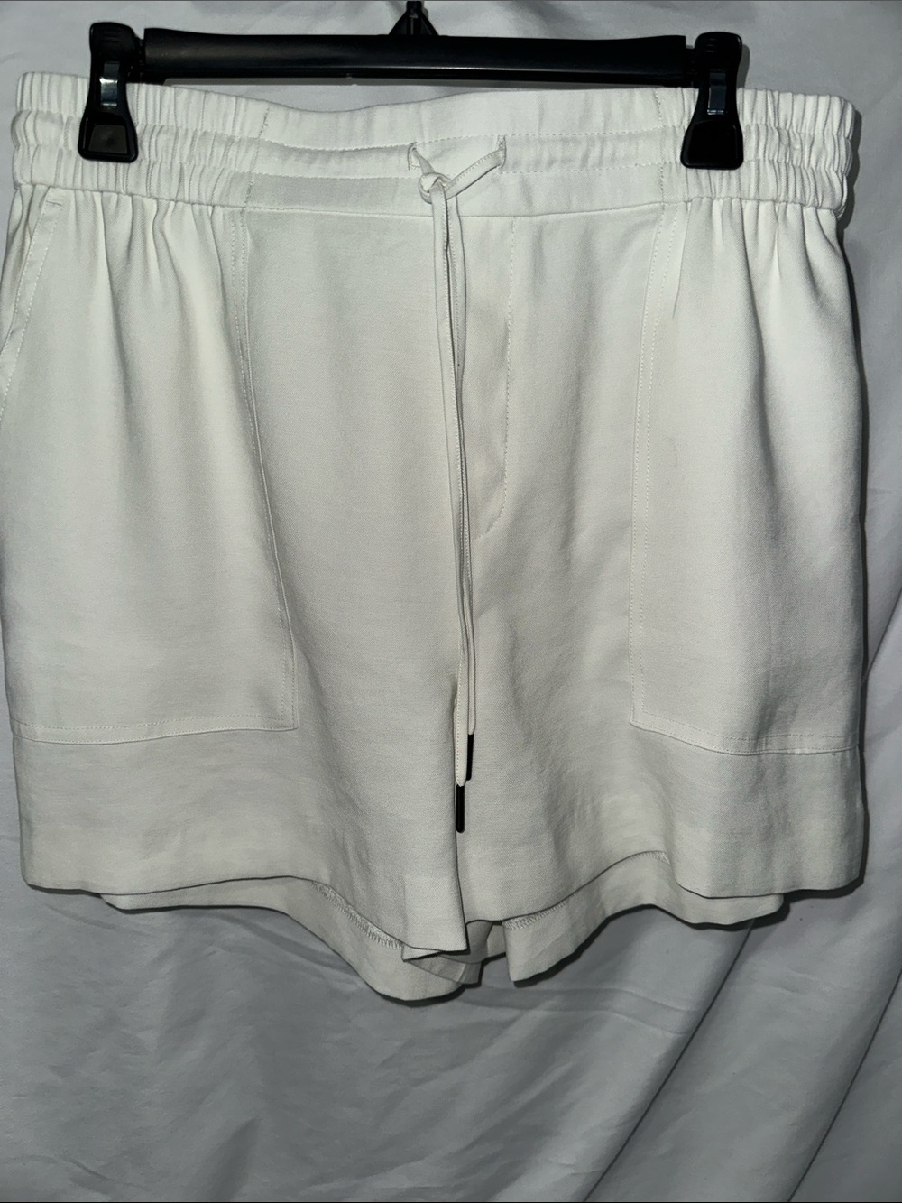 Kersh White Elastic Waist Drawstring Athletic Shorts